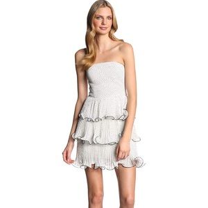 ERIN Sweet Pea Polka Dot Chiffon Strapless Dress 6